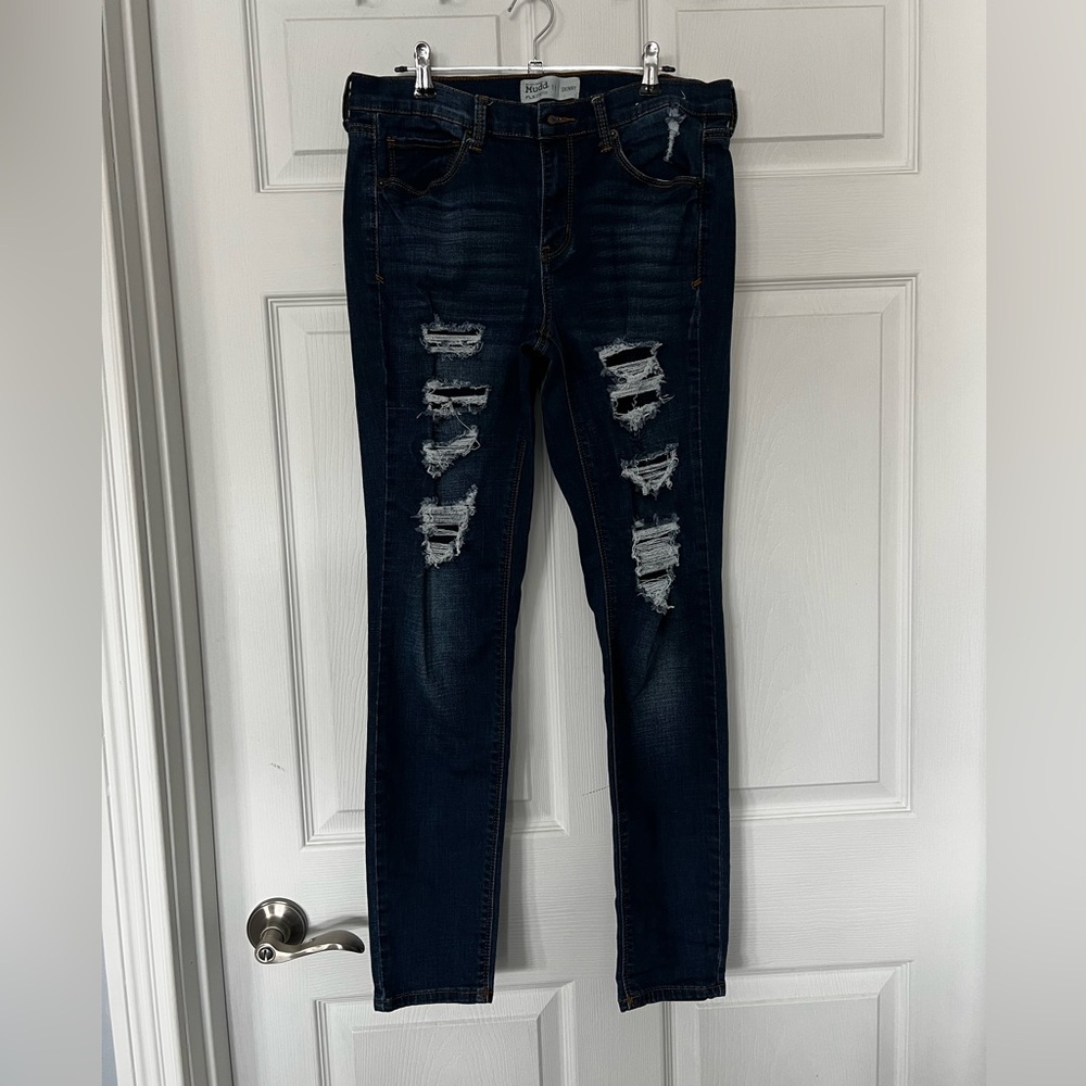 Mudd Dark Blue Distressed Skinny Jeans